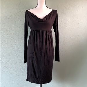 Draped scoop neckline black Unyx dress sz M career
